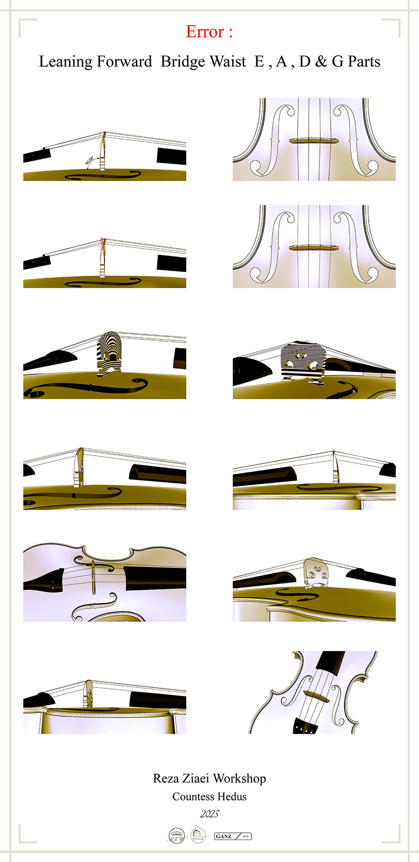 Leaning Forward Bridge Waist E , A , D & G Parts